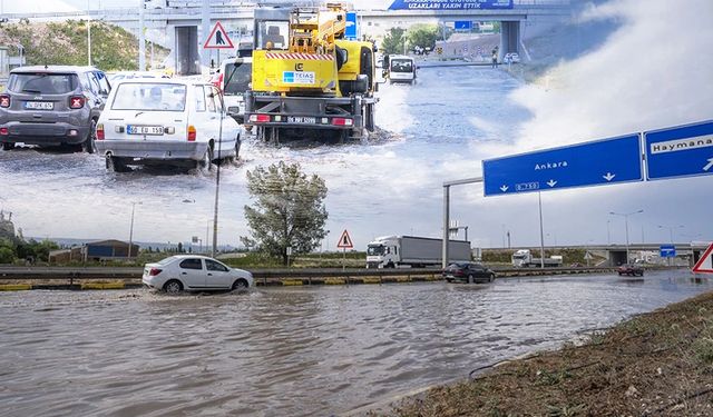 Başkentte Sağanak Yağış Hayatı Felç Etti! Yağış Sonrası Yollar Göle Döndü