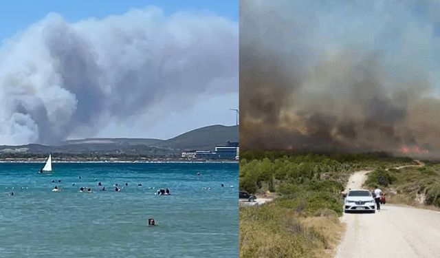 İzmir Çeşme'de Ormanı Yangını Büyüyor' Rüzgarın Etkisiyle Yangın Yayıldı!